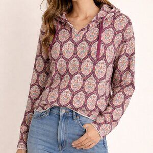 Anthropologie Daily Practice Cottagecore Floral Print Boxy Hoodie Size S